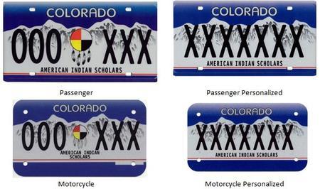 American Indian Scholars License Plate in Blue