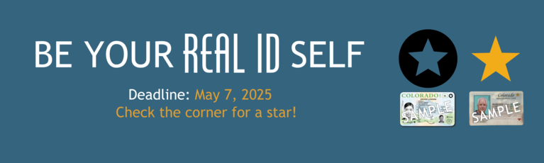 Banner asking people to be their real ID self with Black Star and Gold star